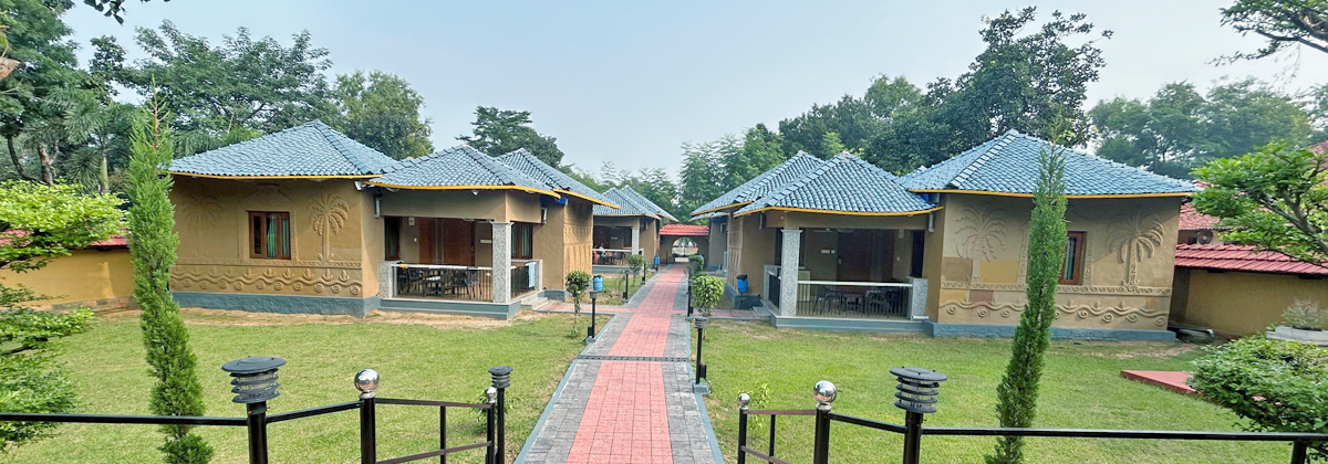 The kitchen and restaurant right in the lap of nature with Panchet hill in the background
